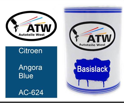 Citroen, Angora Blue, AC-624: 500ml Lackdose, von ATW Autoteile West.